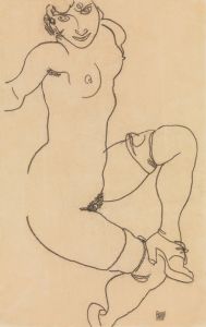 Seated Nude in Shoes and Stockings