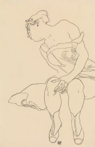 Seated Woman in Corset and Boots