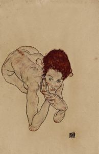 Kauernder weiblicher Akt