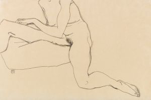 Sitzendes Mädchen mit ausgestrecktem Arm und Bein