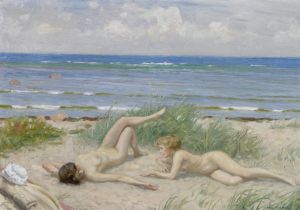 Piger på stranden, Båstad