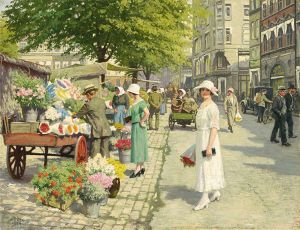 Damer, Der Køber Blomster På Amagertorv