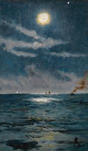 A Calm Moonlit Marine Scene