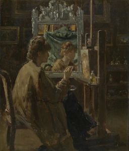 Artist in her studio