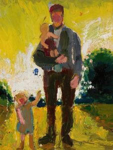 Man with children