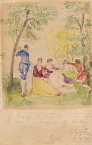 Breakfast on grass, acc. to Watteau