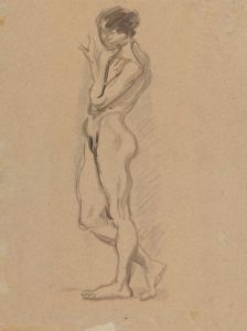 Nude standing sideways