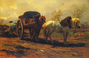 Two horses for a cart