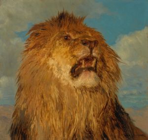 Tête de lion relevée
