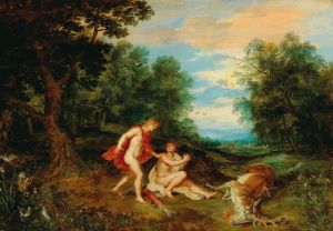 Apollo comforting Cyparissus