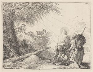 The Flight, Holy Family at the Right, Joseph Looking to the Left