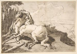 Centaur Embracing a Satyress