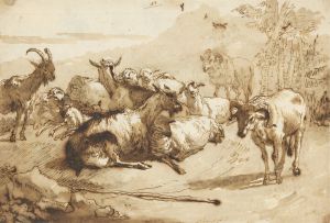 Goats and Sheep in a Landscape