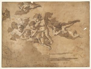 Putti Flying in Clouds