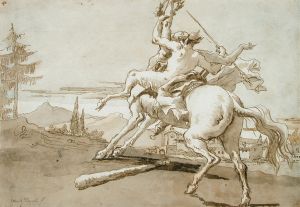 Centaur Arrested in Flight, a Female Faun on His Back