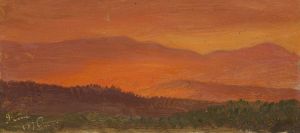 Hudson Valley and Distant Mountains at Sunset