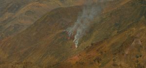 Mountainside with brush-fire