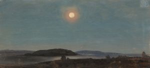 Sun or Moon Rising over Porcupine Islands, Bar Harbor