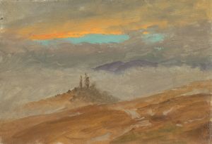 Winter landscape, view of Zuarry Hill, twilight