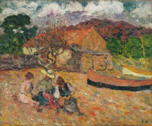 Women seated on the beach