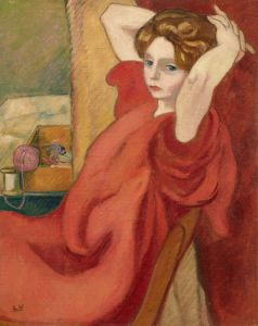 Portrait de Mme Valtat les mains derrière la tête