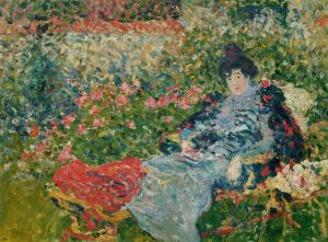 Gabrielle Valtat au jardin