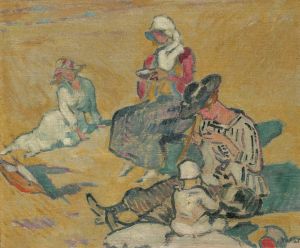 Femmes à l’ouvrage sur la plage