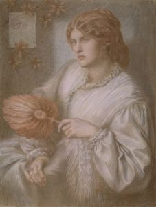 Portrait of woman with a fan