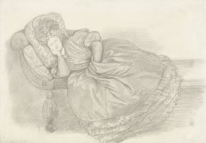 Study of Fanny Cornforth, asleep on a chaise-longue
