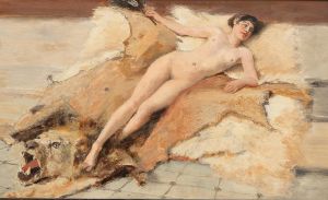 Female Nude on a Lion Pelt