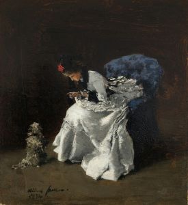 Dame in feiner Garderobe mit Hund