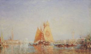 Venise, Trabaccolo À La Voile Jaune