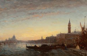 Gondoliers at Esclavons Quay, Venice