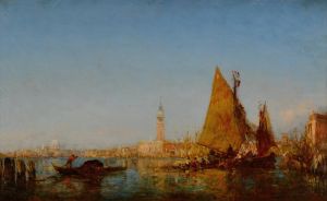 Fishing Boats in the Bacino, Palazzo Ducale and the Campanile Beyond