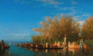 Venice, a Gondola Ride to the Madonna at the Entrance of the Jardins Français