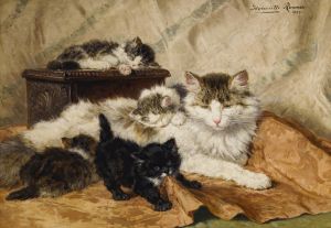 A Mother And Her Kittens