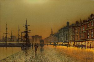 Greenock Harbour at night