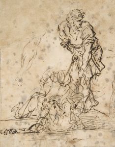 Studies for a Figure Lifted from a Grave or Pit by Cords.