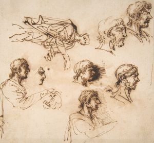 Studies of a Man’s Head in Profile, and of a Standing Male Figure