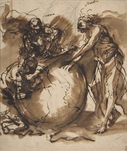 Three Figures around a globe