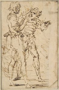 Two Standing Men Gesticulating