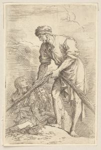 Man with Fishing Net and Two Other Figures