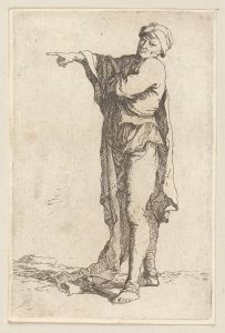 Man, Standing, His Arm Pointing Horizontally