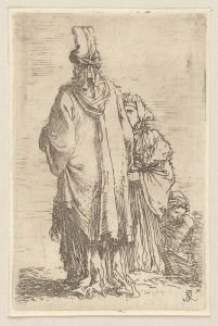 Oriental in Turban, Seen from Behind, with Two Women