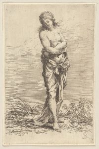 Semi-nude, Walking Toward the Right