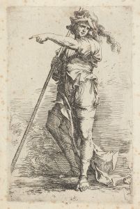 Soldier Holding a Cane in His Right Hand, Pointing toward the Left 2