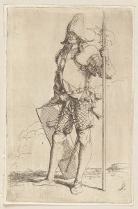 Soldier, Standing, Holding a Cane, Facing Left