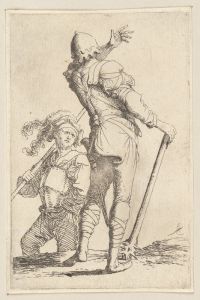 Two Soldiers, One Seen from Behind, Holding a Club 2