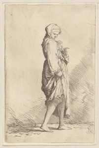 Young Woman Walking Toward the Right