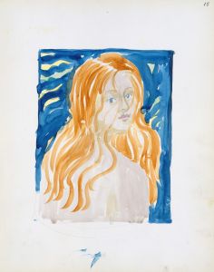 A nude woman with red hair
